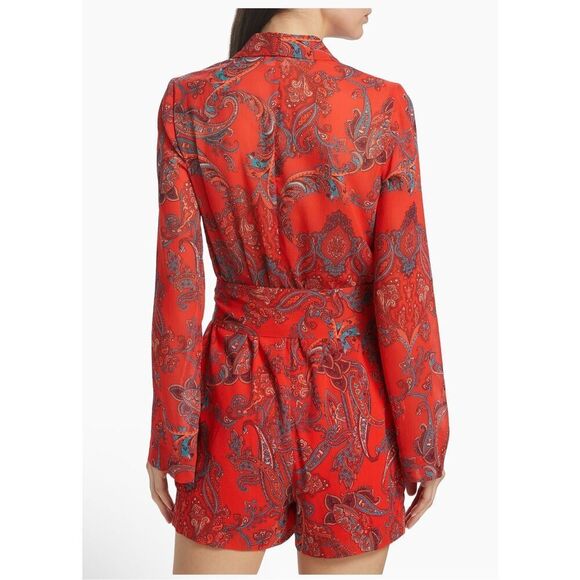 L’AGENCE Arbell paisley tic waist Romper long sleeve 0 - Picture 8 of 14